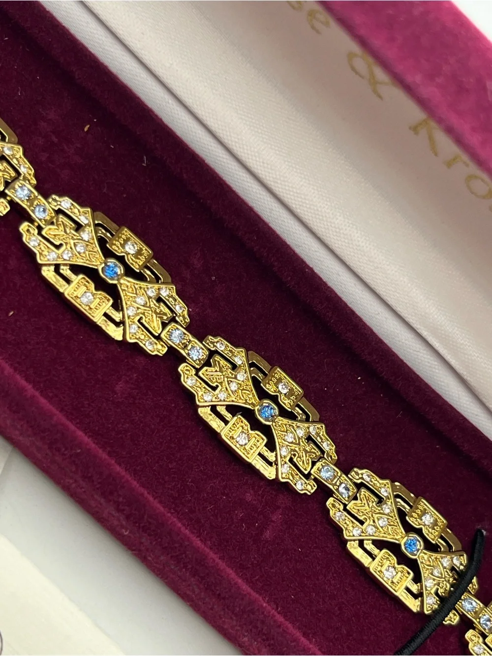 Camrose & Kross JBK gold plated art deco style link bracelet gold tone Kennedy